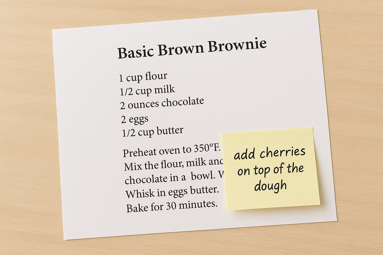 This was supposed to be a picture of the recipe